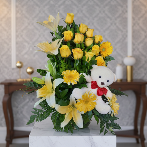 Exotic Flower Arrangement Amaretto