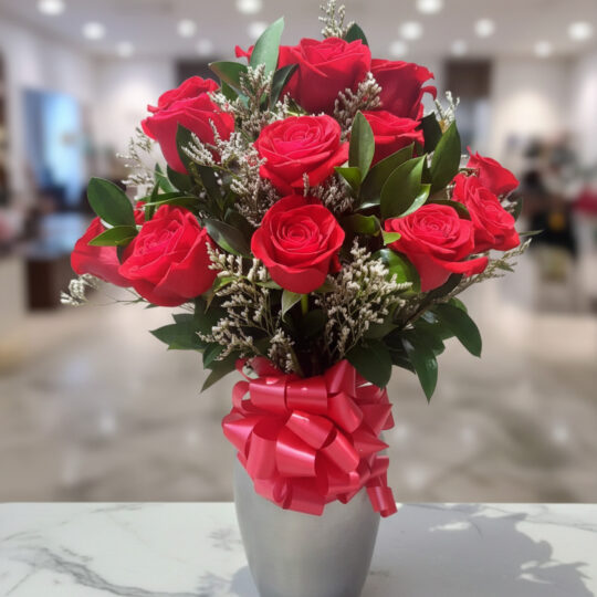 Vase with 12 Roses
